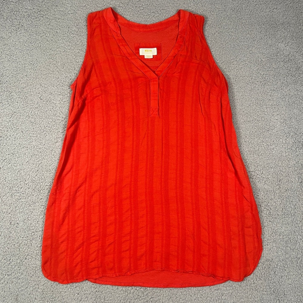 Maeve Anthropology Top Women Medium M Red V-Neck Sleeveless‎ Relaxed Flowy Light